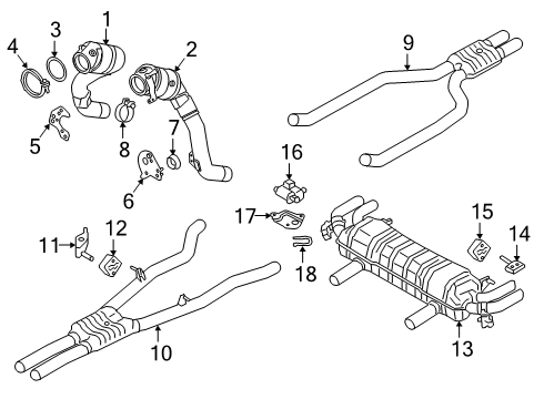 2021 BMW 750i xDrive Turbocharger FRONT MUFFLER Diagram for 18308744193