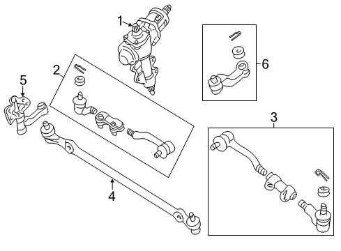 2000 Nissan Frontier Steering Column & Wheel, Steering Gear & Linkage, Housing & Components, Shaft & Internal Components, Shroud, Switches & Levers Rod Kit-Tie Diagram for 48510-8B400