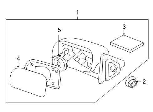 2011 Hyundai Santa Fe Outside Mirrors Mirror Assembly-Outside Rear View, LH Diagram for 87610-0W010