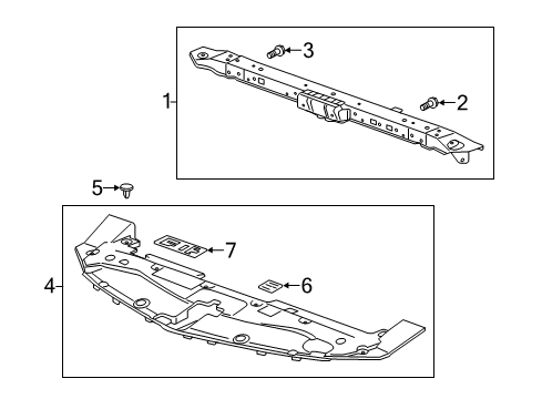 2015 Cadillac ELR Radiator Support, Splash Shields Upper Tie Bar Diagram for 22891391