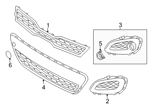 2013 Kia Rio Grille & Components Cover-Front Fog Lamp BLANKING Diagram for 865231W200