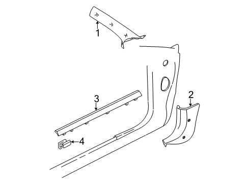 2006 Chrysler Sebring Interior Trim - Pillars, Rocker & Floor Molding-Windshield GARNISH Diagram for UF31DX9AD