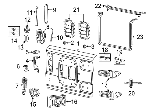 2019 Jeep Wrangler Tail Gate RETAINER-Door Lock Cylinder Diagram for 68282746AB