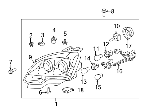 2011 GMC Acadia Combination Lamps Composite Assembly Diagram for 25796709