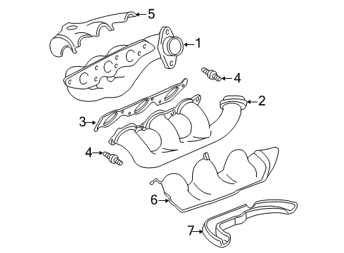 2002 Chevrolet Impala Exhaust Manifold Manifold Stud Diagram for 24502332