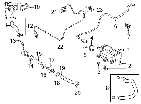 2019 Hyundai Santa Fe Powertrain Control Hose Assembly-PCV Diagram for 267202GTA0