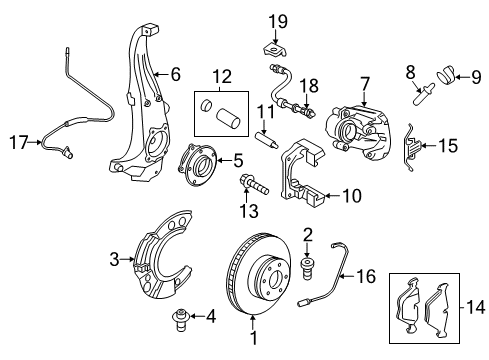 2010 BMW 550i GT Anti-Lock Brakes Rear Abs Wheel Speed Sensor Diagram for 34526775866