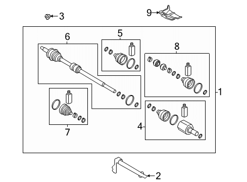 2021 Kia Forte Drive Axles - Front Shaft Assembly-Drive, LH Diagram for 49500M7400