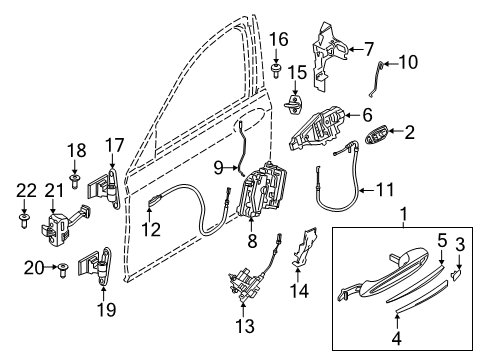 2019 BMW M5 Front Door - Lock & Hardware Right System Latch Diagram for 51217477710