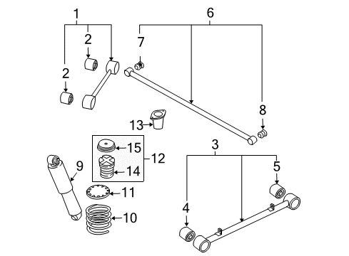 2004 Kia Sorento Rear Suspension Bush Diagram for 556203E000