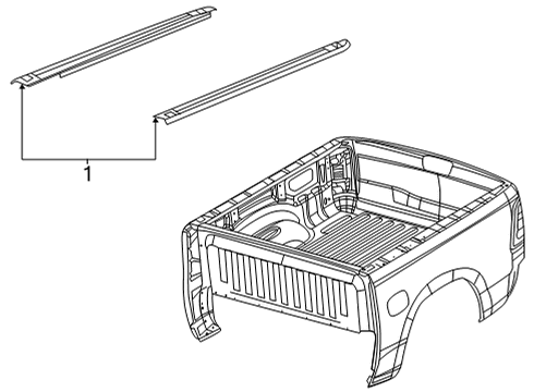 2020 Ram 1500 Box Rails Cap-Cover Diagram for 68372514AC