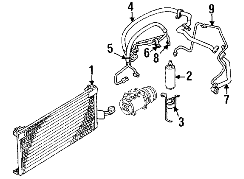 2000 Chrysler Sebring A/C Condenser, Compressor & Lines CONDENSER Air Conditioning Diagram for MR500408