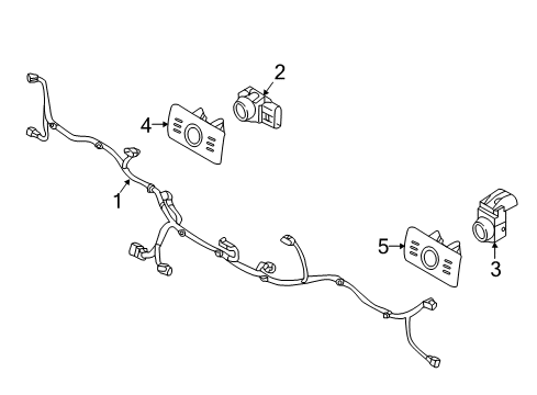 2015 Kia Soul EV Electrical Components - Rear Bumper Holder-Back Warning Diagram for 86683E4300