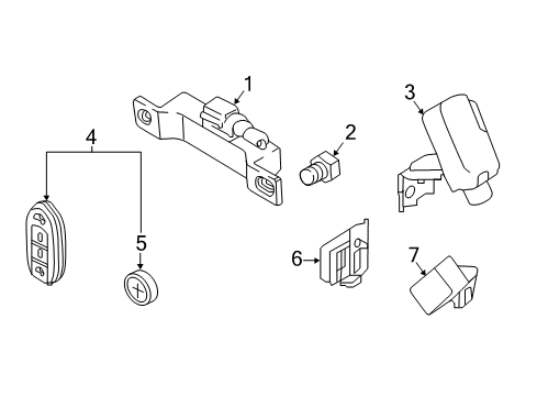 2019 Nissan Titan XD Keyless Entry Components Buzzer Assy-Entry Card Diagram for 25640-EZ70A