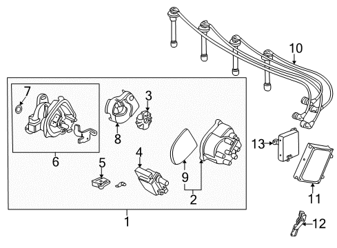 1999 Honda Civic Ignition System Control Unit, Injector Diagram for 37815-PDN-A01