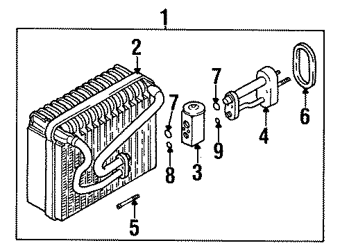 2001 Daewoo Leganza Air Conditioner Seal, A/C Evaporator Tube Diagram for 3093509