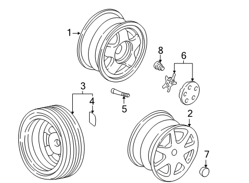 1991 Acura NSX Wheels Tire Assembly, Folding Spare (165/80D15 Fs) (Bs) Diagram for 42750-SL0-A03