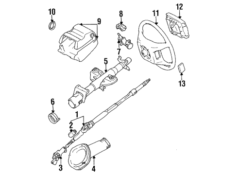 1991 Lexus ES250 Steering Column & Wheel Shaft Assy, Steering Main Diagram for 45210-32061