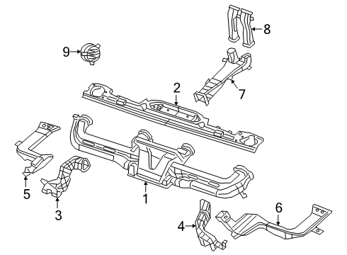 2021 Jeep Gladiator Ducts Duct-Rear A/C Diagram for 68338948AB