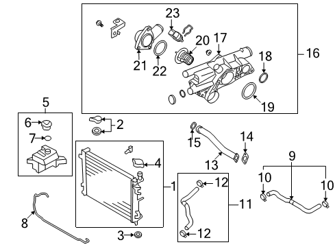 2009 Kia Optima Powertrain Control Pipe Assembly-Water Diagram for 254432G500