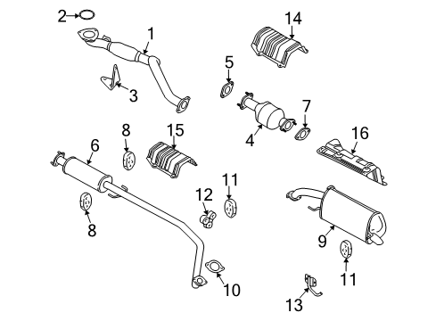 2009 Chevrolet Aveo5 Exhaust Components Shield Asm, Exhaust Muffler Heat Diagram for 96536996