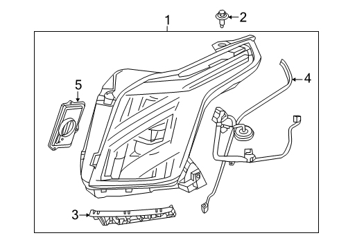 2018 Cadillac Escalade ESV Headlamps Headlamp Assembly Bracket Diagram for 23134119