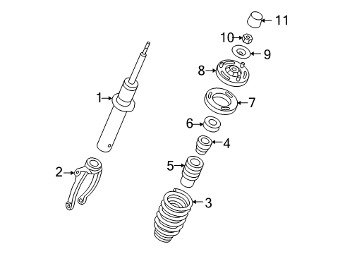 2009 Hyundai Sonata Struts & Components - Front Spring-Front Diagram for 54650-0A650