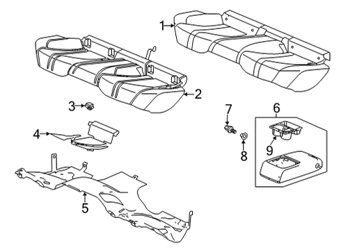 2021 Acura TLX Heated Seats Clip Rear, Seat Cushion Diagram for 82138-TZ3-003