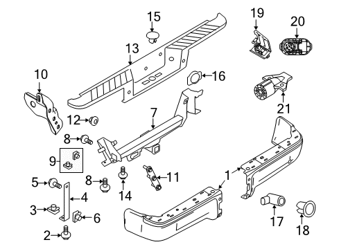 2013 Ford F-150 Parking Aid Mount Bracket Diagram for 9L3Z-17787-A