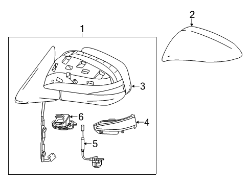 2018 Toyota Highlander Outside Mirrors Mirror Assembly Diagram for 87940-0E320