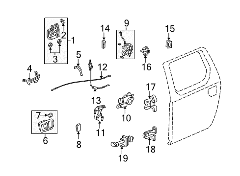 2008 Honda Ridgeline Rear Door Checker, Right Rear Door Diagram for 72840-SEA-J02