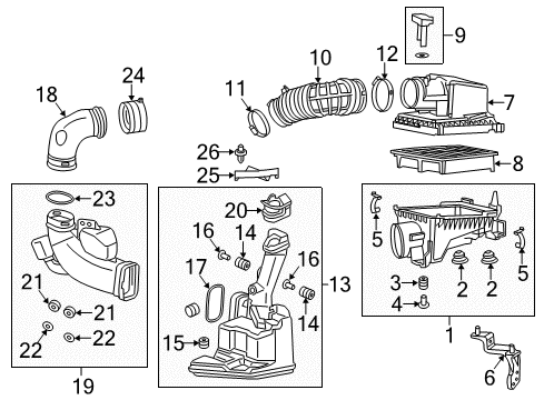 2015 Acura ILX Powertrain Control Tube Assembly B, Air In. Diagram for 17253-RX0-X00