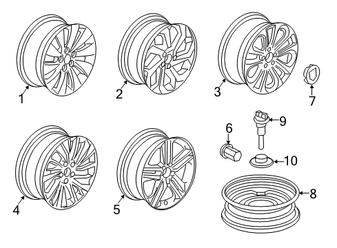 2015 Honda Accord Wheels Disk, Aluminum Wheel (17X7) (1/2J) (Hitachi) Diagram for 42700-T3L-A92