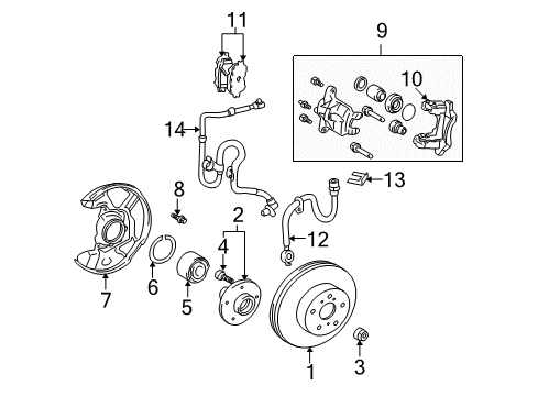 2004 Toyota Celica Hydraulic System Pressure Metering Valve Diagram for 47150-12230