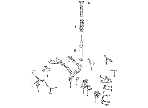 1995 Nissan 240SX Rear Suspension Components, Lower Control Arm, Stabilizer Bar Arm Assy-Rear Suspension, Rh Diagram for 55501-70T00