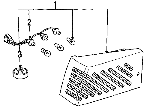 1989 Nissan Pulsar NX Combination Lamps Harness Assembly-Rear Combination Diagram for 26551-80M00