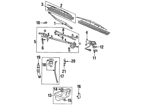 1995 Honda Accord Windshield - Wiper & Washer Components Adapter, Nozzle (Mitsuba) Diagram for 38511-SD2-003