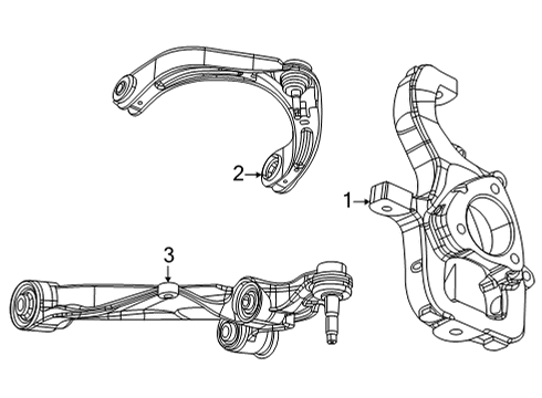 2022 Jeep Grand Wagoneer Front Suspension Components Front Diagram for 68403783AA