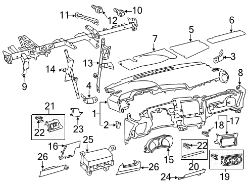 2014 Scion tC Instrument Panel Outer Cushion Diagram for 55358-21010