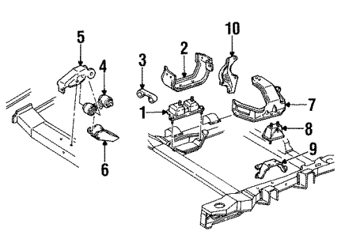 1993 Chevrolet Lumina Engine & Trans Mounting Torque Strut Diagram for 10199229