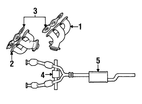 1995 Ford Mustang Exhaust Components, Exhaust Manifold Manifold Diagram for F4ZZ9431E