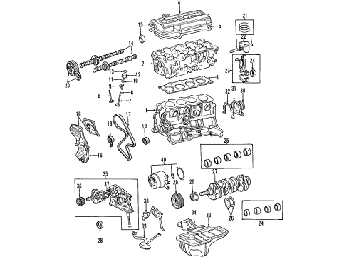 2000 Toyota RAV4 Engine Parts, Mounts, Cylinder Head & Valves, Camshaft & Timing, Oil Cooler, Oil Pan, Oil Pump, Crankshaft & Bearings, Pistons, Rings & Bearings Piston Diagram for 13101-74191-01