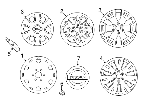 2020 Nissan Titan Wheels, Covers & Trim Wheel-Aluminum Diagram for 40300-9FV5A