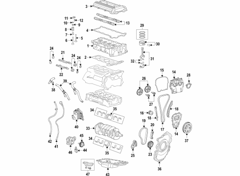 2019 Chevrolet Silverado 1500 Engine Parts, Mounts, Cylinder Head & Valves, Camshaft & Timing, Variable Valve Timing, Filters, Oil Cooler, Oil Pan, Oil Pump, Adapter Housing, Balance Shafts, Crankshaft & Bearings, Pistons, Rings & Bearings Timing Chain Diagram for 12671642