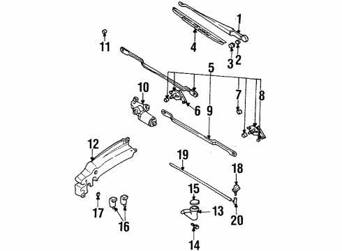 2002 Honda Passport Windshield - Wiper & Washer Components Hose, Washer Diagram for 8-97176-177-1