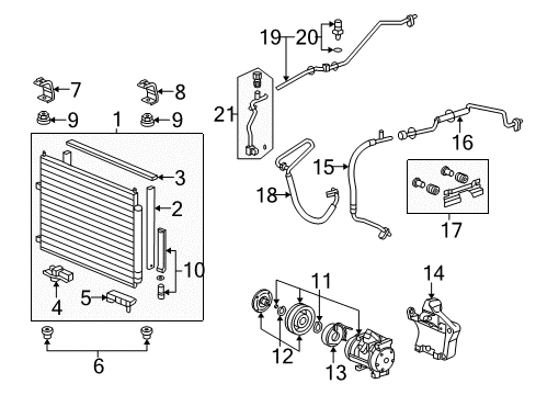 2006 Honda Ridgeline Air Conditioner Evaporator Sub-Assembly Diagram for 80215-SJC-A02