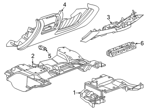 2020 Cadillac CT5 Cluster & Switches, Instrument Panel Lower Trim Panel Diagram for 84536422