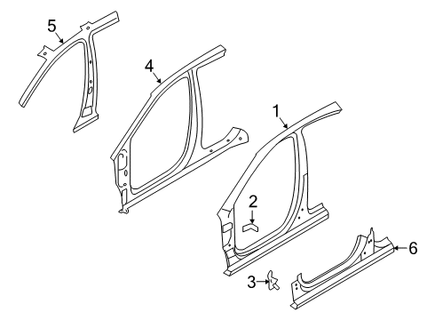 2019 Kia Forte Aperture Panel Panel-Side SILL OUTR Diagram for 71322M7D00