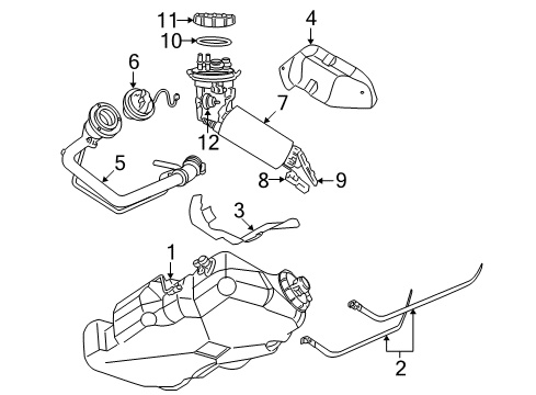 2004 Dodge Neon Fuel System Components Strap-Fuel Tank Diagram for 5278013AD