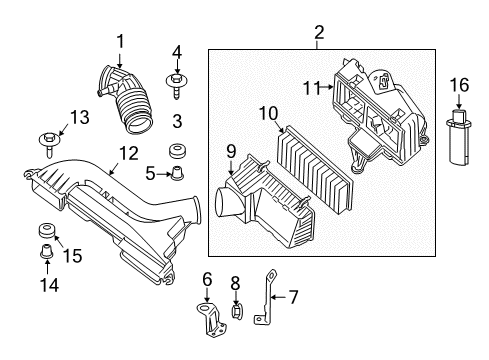 2011 Nissan Altima Filters Cover Lower Diagram for 16528-JA00A